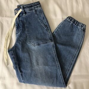 Judy Blue High Waisted Blue Jean Joggers w/ Drawstring Waist